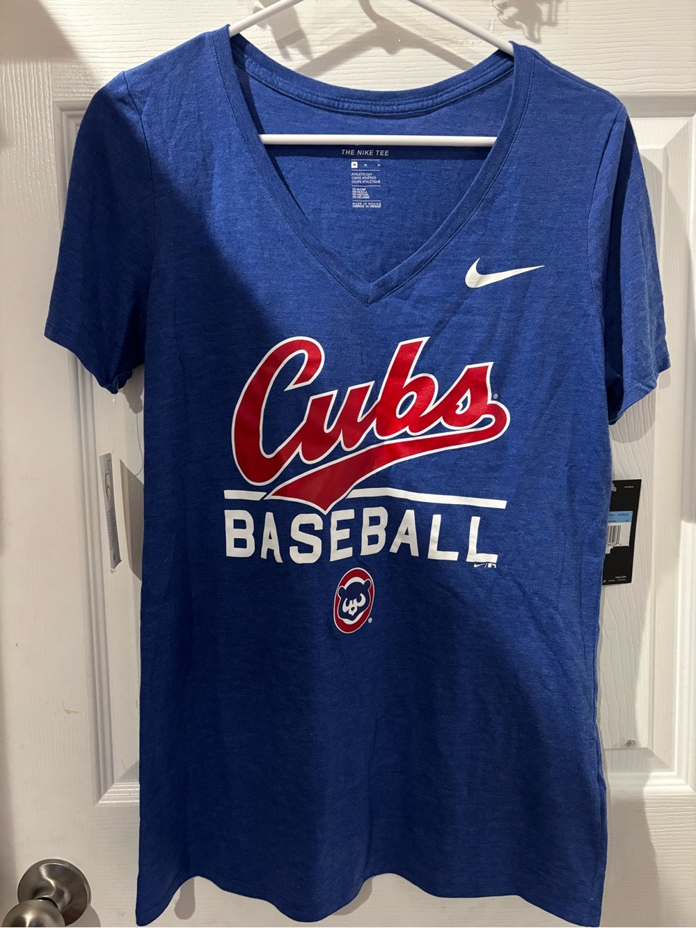 Nike Cubs Baseball Blue Tee with Red & White Graphics